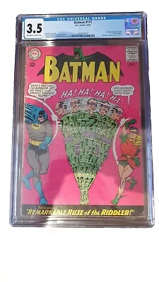 Buy BATMAN #171 CGC 3.5 OW/WP - 1ST SILVER AGE APP OF THE RIDDLER - DC Comics 1965 • 0.99£