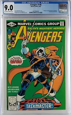 Buy Avengers #196 1980 Cgc 9.0 Ow/w Pages 1st Full Taskmaster • 73.87£