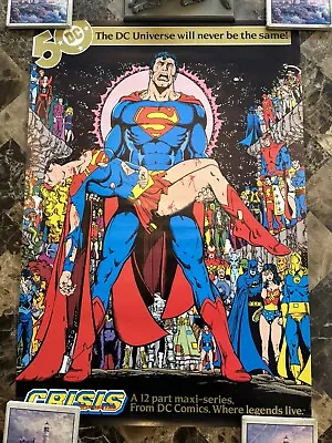 Buy 1985 CRISIS ON INFINITE EARTHS Promo Poster By George Perez Rolled! Andy Yanchus • 47.96£