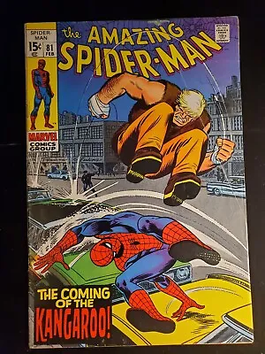 Buy Amazing Spider-Man 81, 1st App Of The  Kangaroo, Marvel Comics 1970 • 37.05£