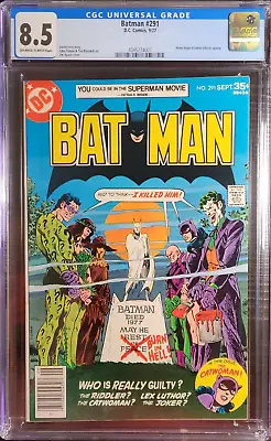 Buy 1977 Batman 291 CGC 8.5 Joker Riddler Catwoman Poison Ivy Scarecrow Cover • 154.36£