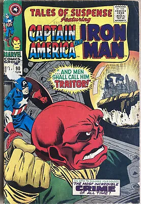 Buy Tales Of Suspense #90 June 1967  Great Red Skull Cover Stan Lee Gene Colan • 19.99£