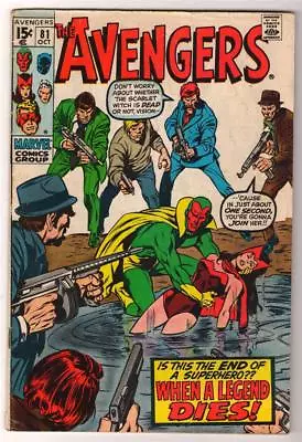 Buy MARVEL Comics Avengers 81 1970 VG+ When A Legend Dies Hulk Iron Man Thor 4.5 • 23.99£