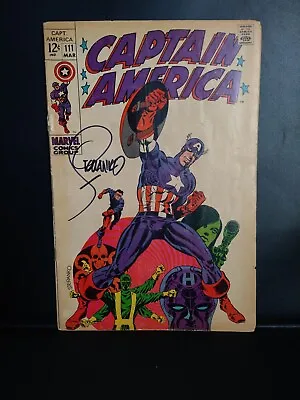 Buy Captain America #111 Signed By Jim Steranko Classic Cover • 102.73£