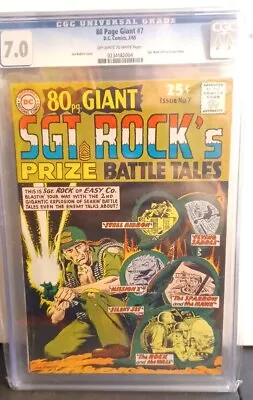 Buy 1965 DC 80-page Giant #7 Sgt. Rock's Prize Battle Tales CGC 7.0 • 80.25£