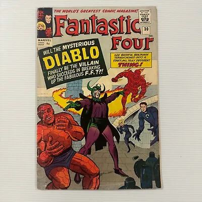 Buy Fantastic Four #30 1964 GD/VG OW Pages Pence Copy 1st Appearance Of Diablo • 75£