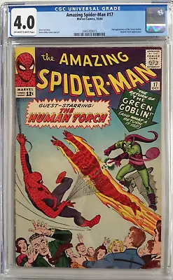 Buy 🕸amazing Spider-man #17 Cgc 4.0*(1964 Marvel)*2nd Green Goblin*stan Lee*ditko🕷 • 249.34£