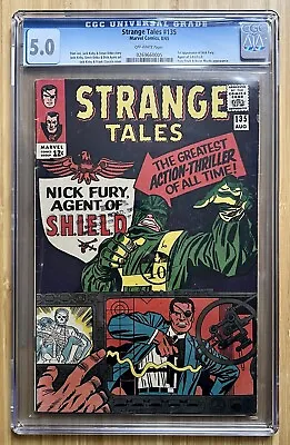 Buy Strange Tales #135 (1965) CGC 5.0 1st App Nick FuryS.H.I.E.L.D. Marvel Avengers • 189£