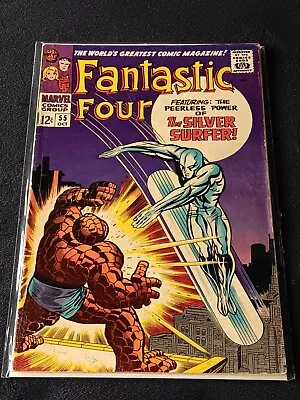 Buy Fantastic Four #55 1966 Marvel Comic 4th Silver Surfer & Thing Cover 4.0 To 4.5 • 47.96£