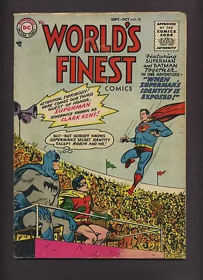 Buy World's Finest Comics 78 Superman! Batman! Robin! Green Arrow! 1955 DC O910 • 79.06£