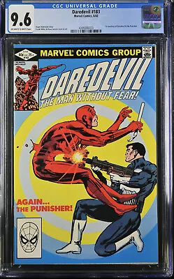 Buy CGC 9.6 Daredevil #183 1st Daredevil Punisher Meeting Frank Miller 1982 Marvel • 76.29£
