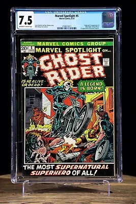 Buy MARVEL SPOTLIGHT #5 Aug 1972  CGC 7.5 White Pages 1st Appearance GHOST RIDER  • 1,660.28£