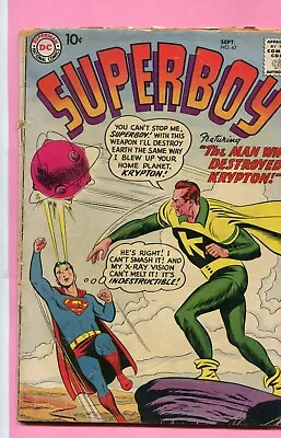 Buy Superboy # 67 - The Man Who Destroyed Krypton - Krypto - Curt Swan Cover - 1958 • 19.99£