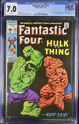 Buy Fantastic Four #112 CGC 7.0 WP Classic Hulk Vs. Thing Battle Issue - 4406422009 • 227.86£