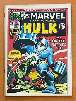 Buy Mighty World Of Marvel #64 RARE MARVEL UK 1973. Stan Lee. FN Bronze Age Comic • 9.71£