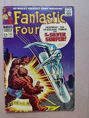 Buy Fantastic Four #55 1966 Low Grade Silver Surfer VS. The Thing 4th Surfer • 43.48£