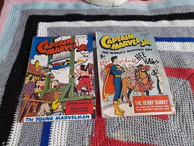Buy 2 Captain Marvel Jr Comics Numbers 23 & 75 1949-1952 L Miller & Son Box 27 • 18£