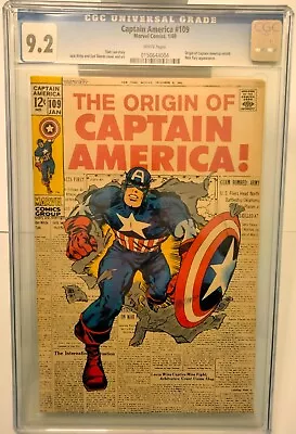 Buy Captain America # 109 Marvel Comics, 1/1969 CGC 9.2 White Pages • 354.82£