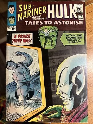 Buy TALES TO ASTONISH #72 Marvel Comics 1965 Submariner, Hulk 4.0 • 13.10£