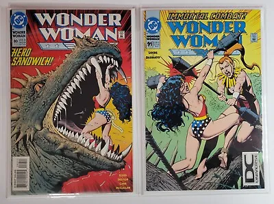 Buy Wonder Woman #91 DCU Logo 1994 Mike Deodato, Vs. Artemis + #80 Direct Lot Of 2 • 19.06£