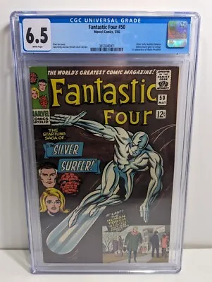Buy Fantastic Four #50 - CGC 6.5 - 1st Wyatt Wingfoot Silver Surfer Stan Lee KEY • 446.13£