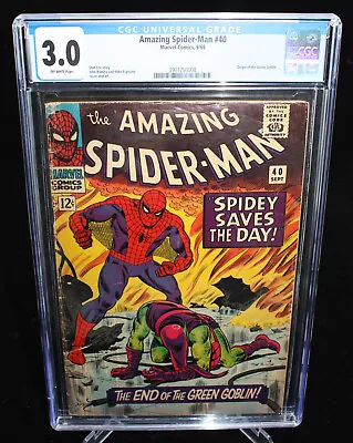 Buy Amazing Spider-Man #40 (CGC 3.0) The End Of The Green Goblin - 1966 • 119.83£