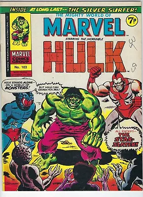 Buy MIGHTY WORLD OF MARVEL # 103 -Vintage UK Comic 21 Sept 1974- VG 4.0 Superheroes • 3.95£