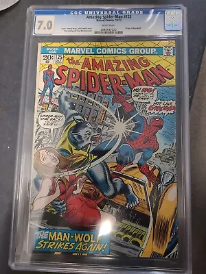 Buy Marvel Comics Amazing Spider-Man #125 10/73 CGC 7.0 WHITE Origin Of The Man-Wolf • 71.25£