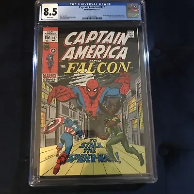 Buy Captain America #137 CGC 8.5 WP Spider-Man & Harry Osborn Appearance • 117.78£