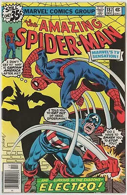 Buy Amazing Spider-man #187 Vf-nm Marvel Comics Dec 1978 Cap & Electro Hi-res Scans • 16.04£