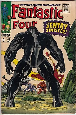 Buy Fantastic Four 64 - 1967 - Kirby - Silver Surfer - Very Good +  REDUCED PRICE • 32.50£