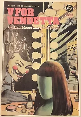 Buy 1988 DC Comic V For Vendetta #1 By Alan Moore And David Lloyd September 1988 • 19.18£