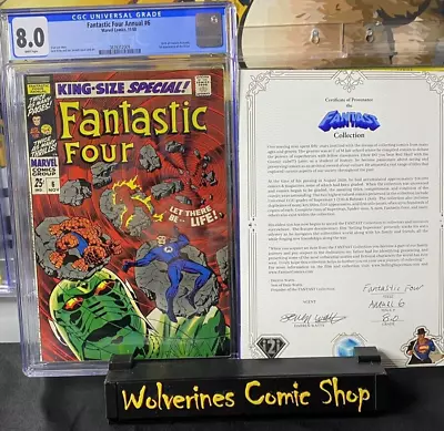 Buy Fantastic Four Annual #6 Cgc 8.0 Fantast Collection 1st Annihilus 1968 • 438.12£
