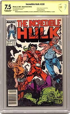 Buy Incredible Hulk #330D CBCS 7.5 Newsstand SS Milgrom/ Shooter/ Ferrigno 1987 • 93.26£