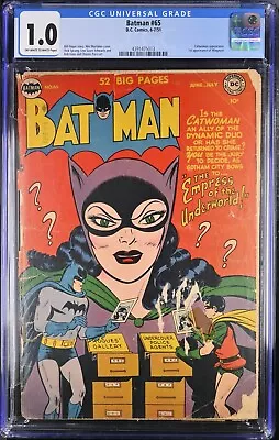 Buy 1951 Batman 65 CGC 1.0. Classic Catwoman Cover. RARE! • 655.60£