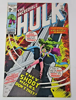 Buy Incredible Hulk #142 1971 [VF] 1st New Valkyrie Samantha Parrington • 48.20£
