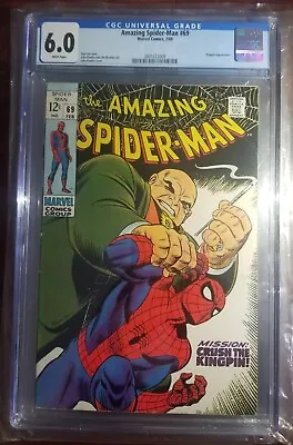 Buy Amazing Spider-Man #69 CGC 6.0 White Romita KINGPIN Cover Marvel 1969 Silver Age • 133.24£