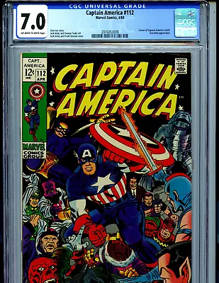 Buy Captain America #112 CGC 7.0 1969 Marvel Comics Album Amricons K58 • 201.06£