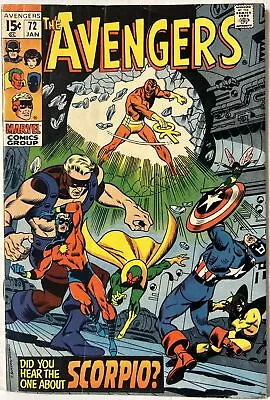 Buy Avengers #72 1st Appearance Zodiac Cartel! Sal Buscema Cover! Marvel 1970 VG+ • 15.98£