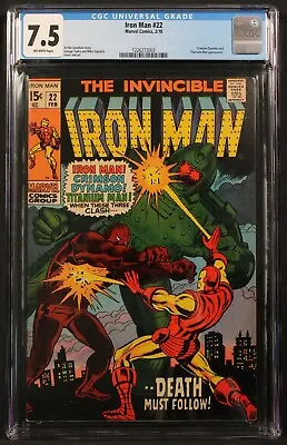 Buy Iron Man #22 - Marvel 1970 - Cgc Slabbed - Vf-(7.5) • 121.47£