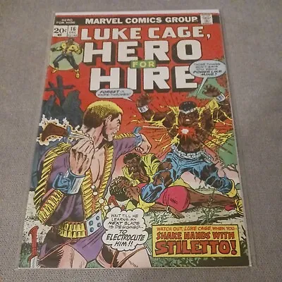 Buy Luke Cage, Hero For Hire #16 Marvel 1973 1st Appearance STILETTO • 7.87£