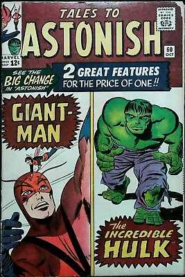Buy Tales To Astonish #60 Vol 1 (1964) *Giant Man/Hulk Double Feature* - Good Range • 43.55£