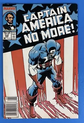 Buy Captain America # 332 7/87 *Newstand  Classic Cover.  Steve Rodgers Resigns *key • 23.99£