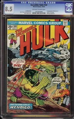 Buy Incredible Hulk # 180 CGC 8.5 OW/W (Marvel 1974) 1st Appearance Wolverine Cameo • 1,275.23£