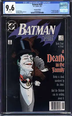 Buy Batman #429 Cgc 9.6 White Pages // Newsstand Ed Death In The Family Part 4 1989 • 71.15£