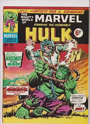 Buy Mighty World Of Marvel #74 Hulk Daredevil Fantastic Four Wally Wood Kirby Lee • 1.49£