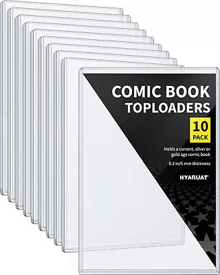 Buy 10PCS Comic Book Top LoadersToploader Holder For Silver Age And Current Comics • 30.56£