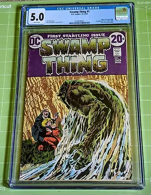 Buy Swamp Thing #1 CGC 5.0 VG/FN WhPgs 1st App & Origin 2nd Swamp Thing Alec Holland • 145.47£