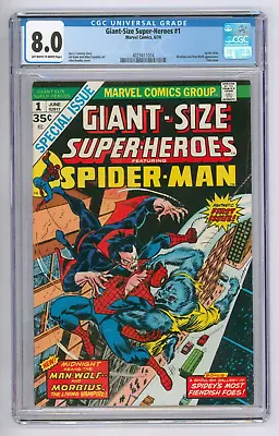 Buy Giant Size Super-Heroes #1 CGC 8.0 Spider-Man Vs Morbius And Man-Wolf • 105£