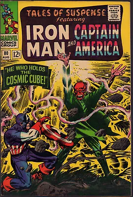 Buy Tales Of Suspense #80 - Classic Red Skull Cover - Cosmic Cube Begins (6.0) 1966 • 79.34£